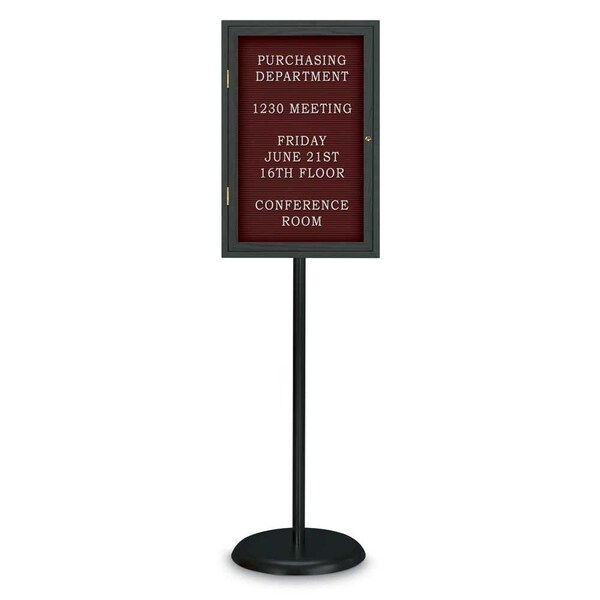 Corkboard, Triple Door, Radius Frame, 96x48", Black/Black Rubber